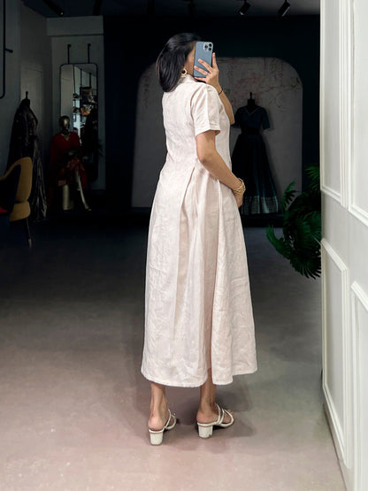 Soft Cream Everyday Wear One-piece Dress