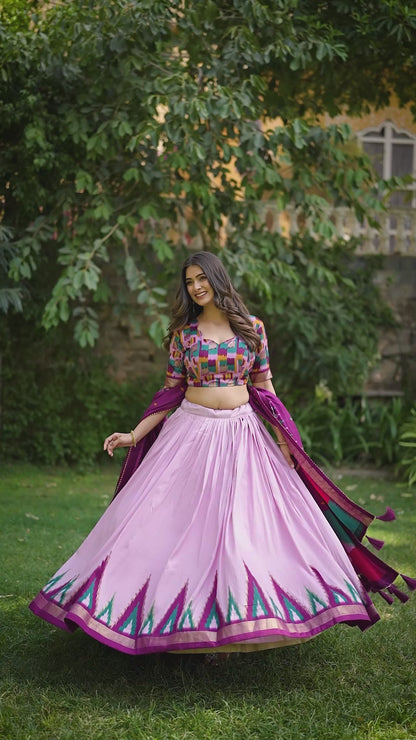 Lavender Cotton Lehenga Choli