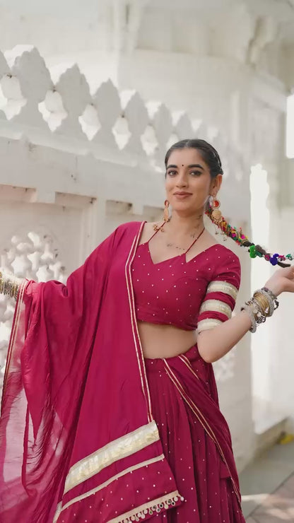 Maroon Festive Lehenga