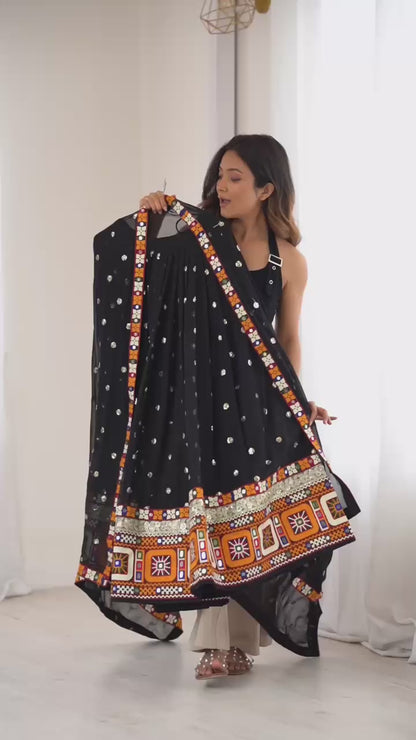 Black Mirror Work Lehenga Choli