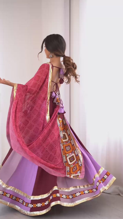 Maroon Full Stitched Embroidery Lehenga