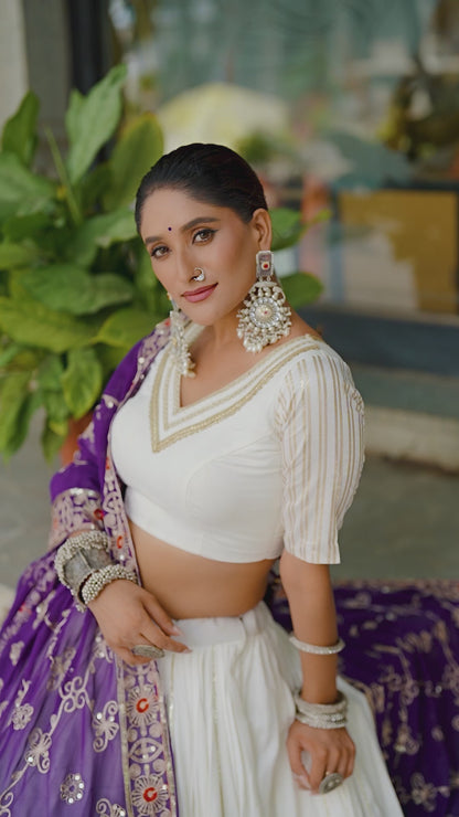 Pure Rayon 8 Meter Flair Navratri Lehenga With Heavy Dupatta