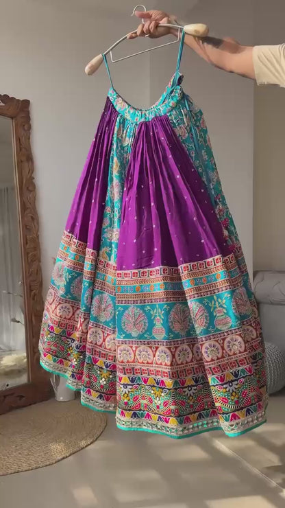 Heavy Muslin Cotton Digital Print Navratri Special Lehenga