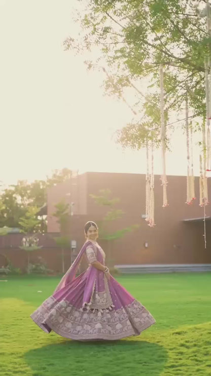 Lavender heavy Embroidered Lehenga