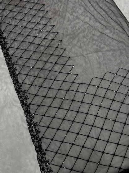 Black Exclusive Designer Net Saree