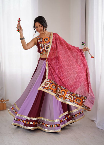 Maroon Full Stitched Embroidery Lehenga