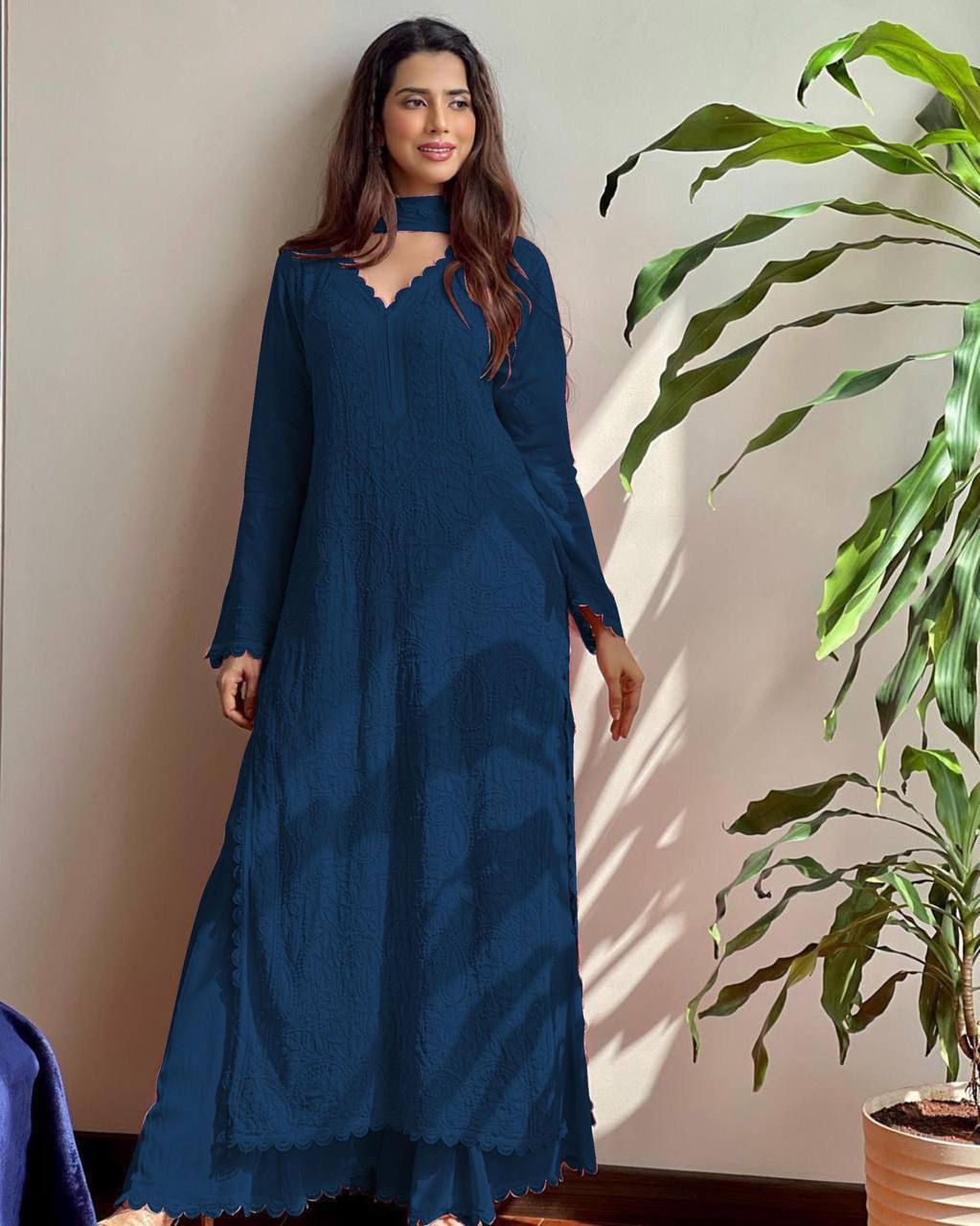 Teal Blue Elegant Kurti