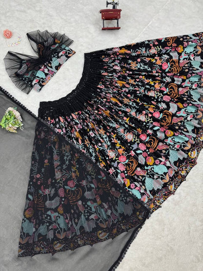 Black Tradition Meets Glamour Lehenga